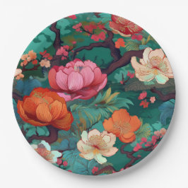 Prato De Papel Padrão Kimono japonês