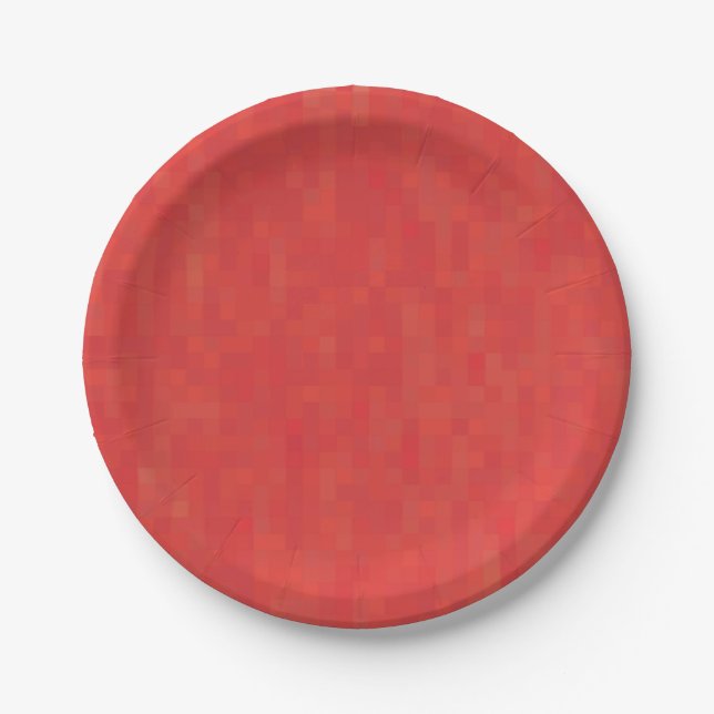 Prato De Papel Padrão moderno elegante e minimalista vermelho (Frente)