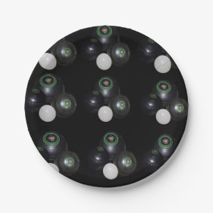 Prato De Papel Padrão Preto E Branco De Bolinhos,