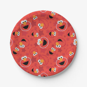 Prato De Papel Padrão Red Elmo Faces