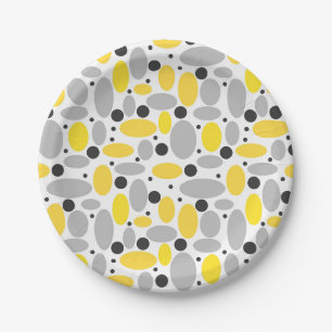 Prato De Papel padrão retrorreflector da cinza amarela para decor