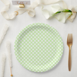 Prato De Papel Padrão Russo, Pastel Green Gingham