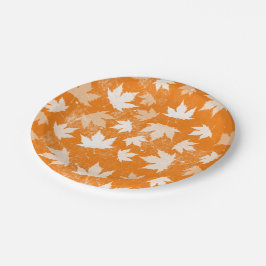 Prato De Papel Padrão Rustic Autumn Fall Deixa