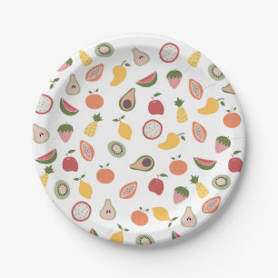 Prato De Papel Padrão Rustic Fruta