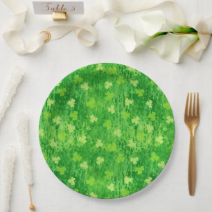 Prato De Papel Padrão Shamrock - Vestido Irlandês - Placa de Pa