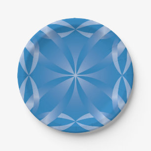 Prato De Papel padrão topaz azul