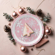 Padrão Vintage Modern Pink Snowflakes