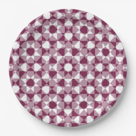 Prato De Papel Padrão Xadrez Colorido de Diamante em Quadriculado