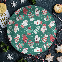 Prato De Papel Padrões de Mittens de Natal Cozy no inverno