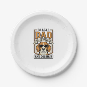 Prato De Papel Pai Beagle Energizado por Café e Camisa de Pelo de