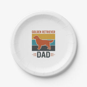 Prato De Papel Pai do Golden Retriever Design Vintage Amante de C