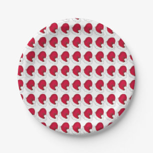 Prato De Papel Pai Natal Pai Natal Chapéu Vermelho