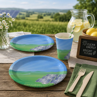 Prato De Papel Painel Solar Ecológico Paisagem
