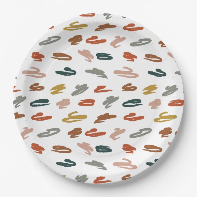 Prato De Papel Paint Abstrato Pattern (Frente)