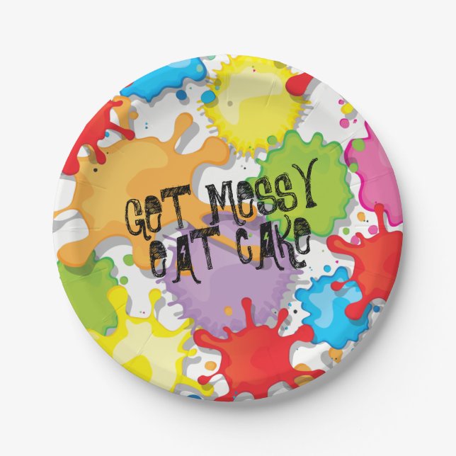 Prato De Papel Paint Ball Chapas coloridas de papel (Frente)