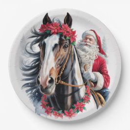 Prato De Papel Paint Horse Christmas Paper Plate