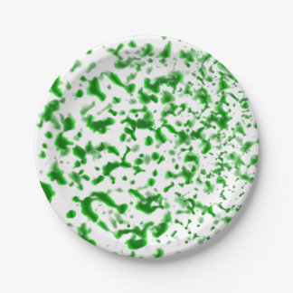 Prato De Papel Paint Spatter Green