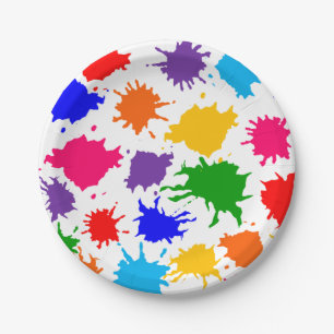 Prato De Papel Paint Splatter