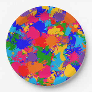 Prato De Papel Paint Splatter