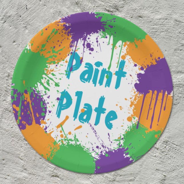 Prato De Papel Painting Party Kids Birthday Paint Plate (Criador carregado)