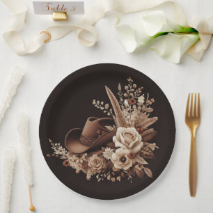 Prato De Papel País Elegante Moderno Ocidental- Floral
