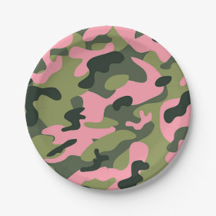 Prato De Papel País Rosa Verde Camuflagem Exército Camuflagem Ani