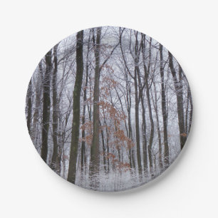 Prato De Papel Paisagem de inverno na Floresta de Neve Dusted Fot