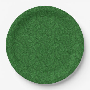 Prato De Papel Paisley verde