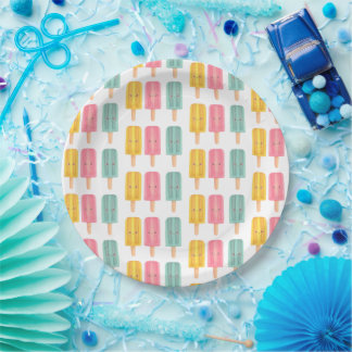 Prato De Papel Palitos de Sorvete de Verão