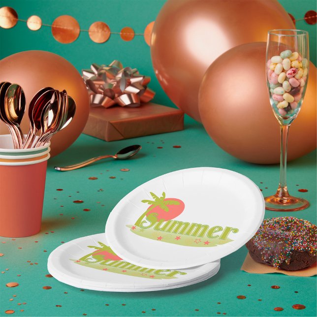 Prato De Papel Palm Tree Summer com Sun e Beach (Criador carregado)