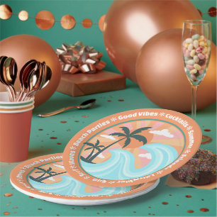 Prato De Papel Palmeiras tropicais das ilhas havaianas