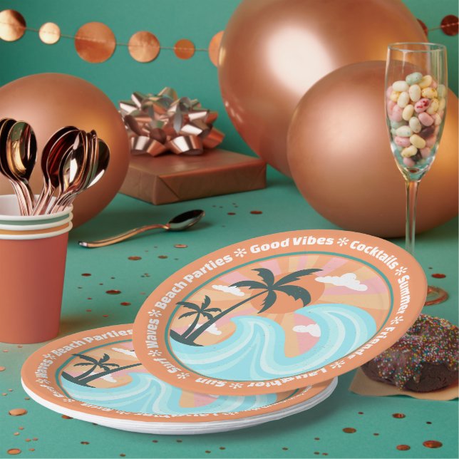 Prato De Papel Palmeiras tropicais das ilhas havaianas (Múltiplo)