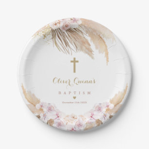 Prato De Papel Pampas Grass Bohemian Baptism Boho Christening 