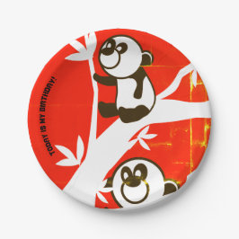 Prato De Papel Pandas de Aniversário