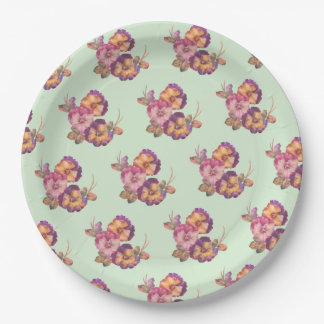 Prato De Papel Pansy Floral Paper Plates | Wedding & High Tea Tab