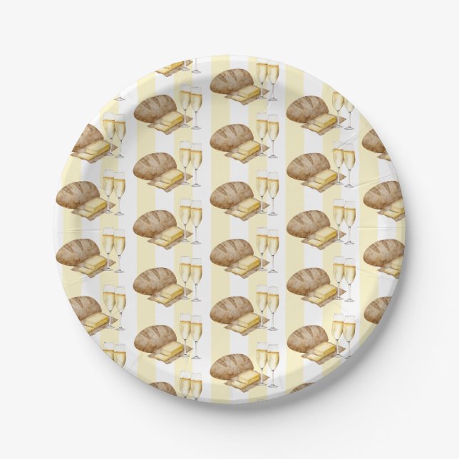 Prato De Papel Pão com Manteiga Chá de Noiva com Pão e Manteiga (Frente)