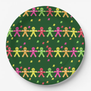 Prato De Papel Pão de gengibre colorido