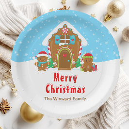 Prato De Papel Pão-de-gengiva Partido Brilhante Azul e Vermelho