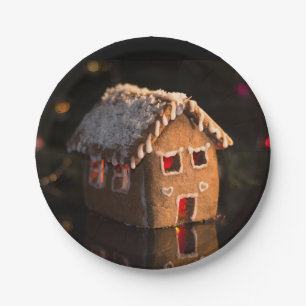 Prato De Papel Pão de Gingerpão bonito Natal