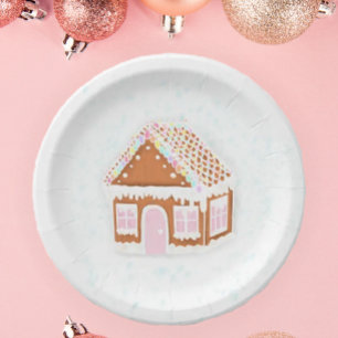 Prato De Papel Pão-de-Pão-Rosa Pastel Placa