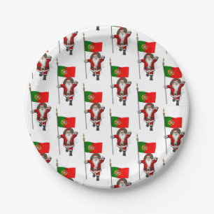 Prato De Papel Papai Noel com Alferes de Portugal