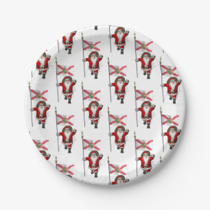 Prato De Papel Papai Noel Com Bandeira Da Flórida