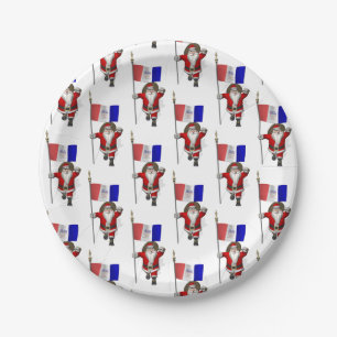 Prato De Papel Papai Noel Com Bandeira De Cleveland