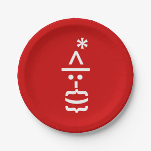 Prato De Papel Papai Noel com Beard Christmas Emoticon