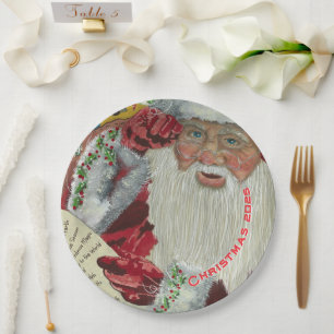 Prato De Papel Papai Noel de Papéis Personalizados