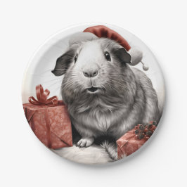 Prato De Papel Papai noel Guiné Pig Natal