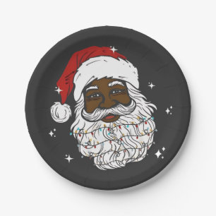 Prato De Papel Papai Noel Negro Natal História Negra Xmas 