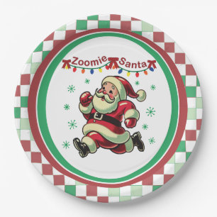 Prato De Papel Papai Noel Zoomie Natal