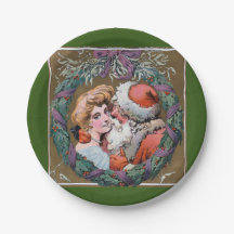 Papais noeis Abraços e beijos Imagem de Vintage