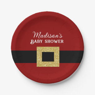 Prato De Papel Papais noeis Chá de fraldas de Natal